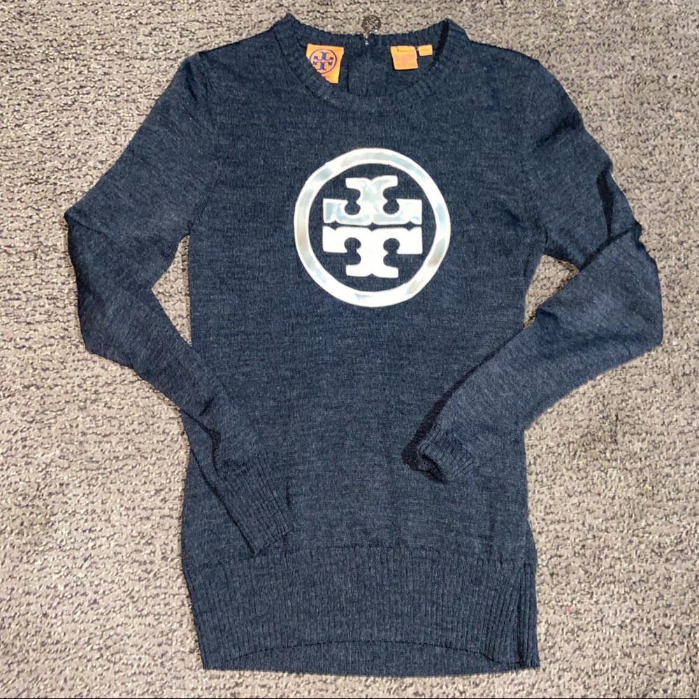 Tory Burch Gold Logo Sweater size small